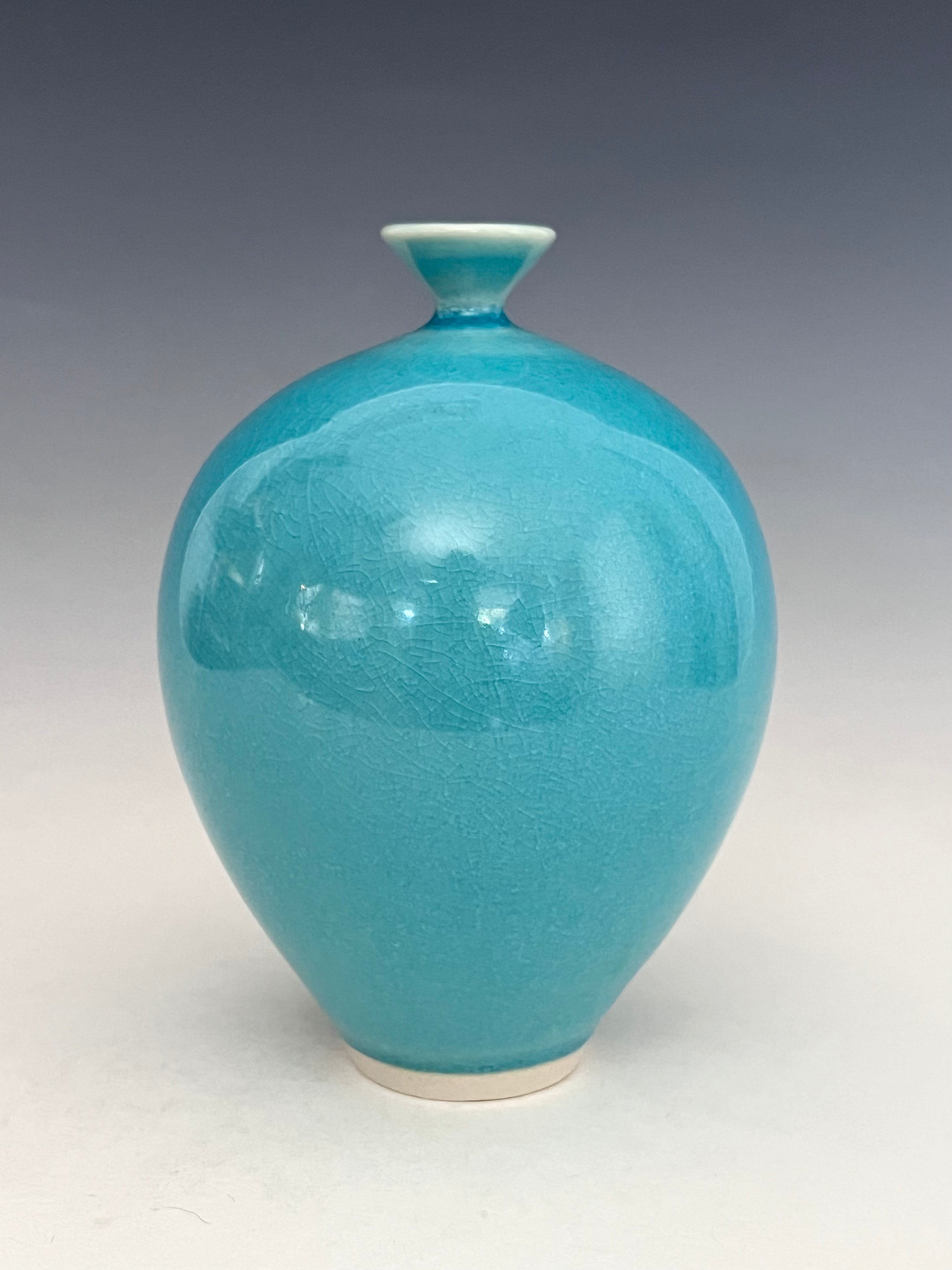 108. Blue Crackle Vessel