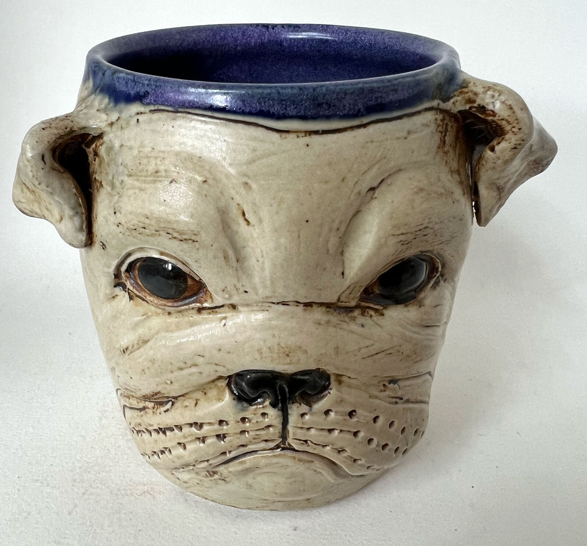113. White Bulldog Mug