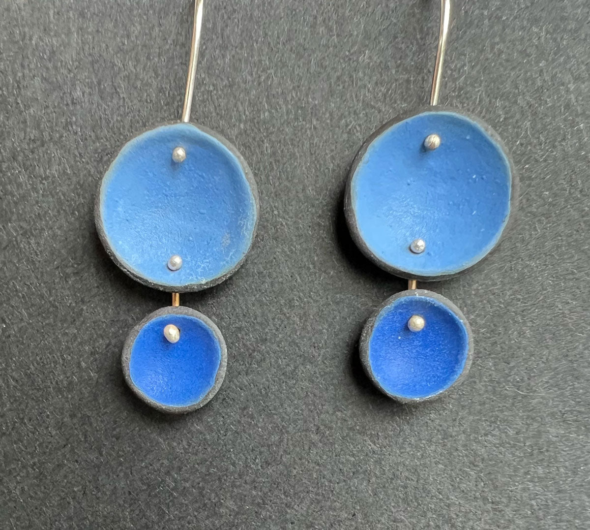 118. Double Blue Dangle Earring