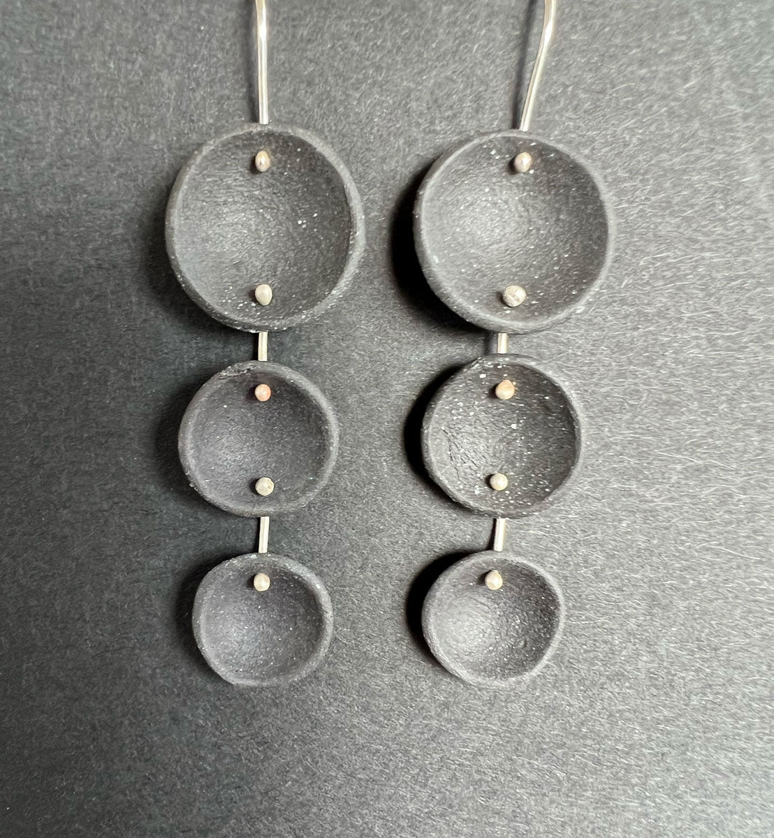 123. Black Triple Dangle Earring