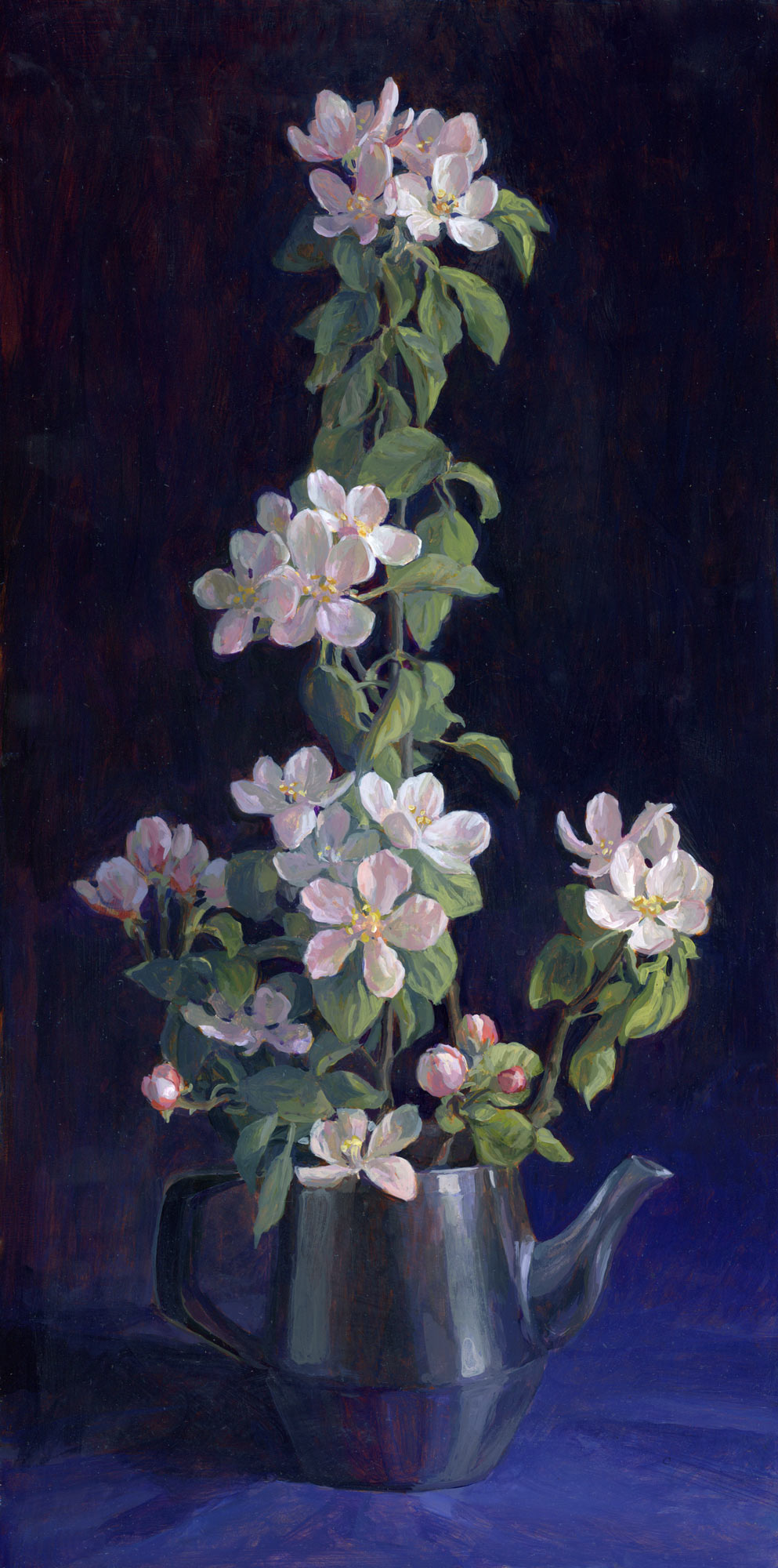 126. Apple-Blossoms-in-Metal-Teapot