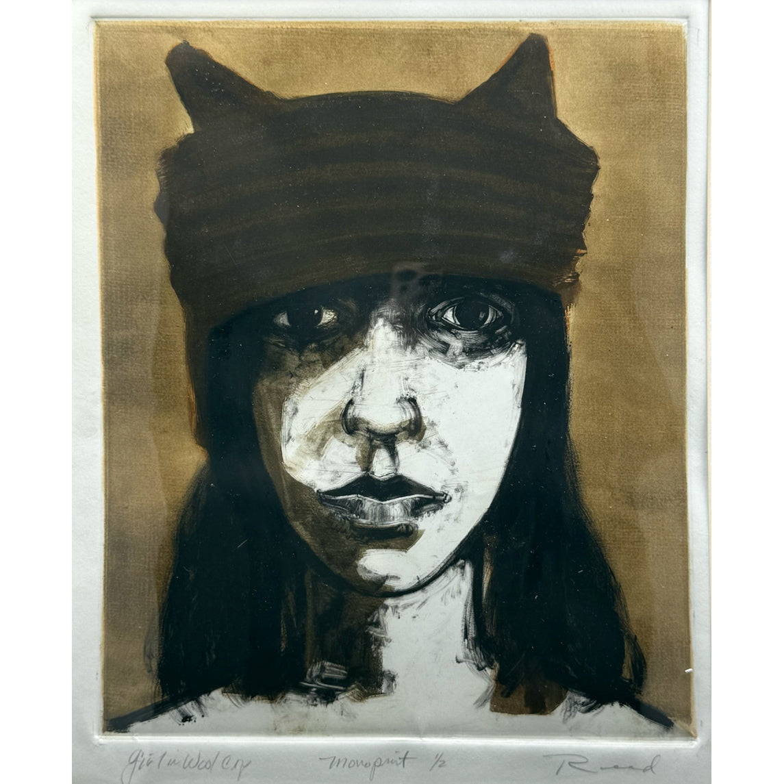 131. Girl With Wool Cap — Monoprint