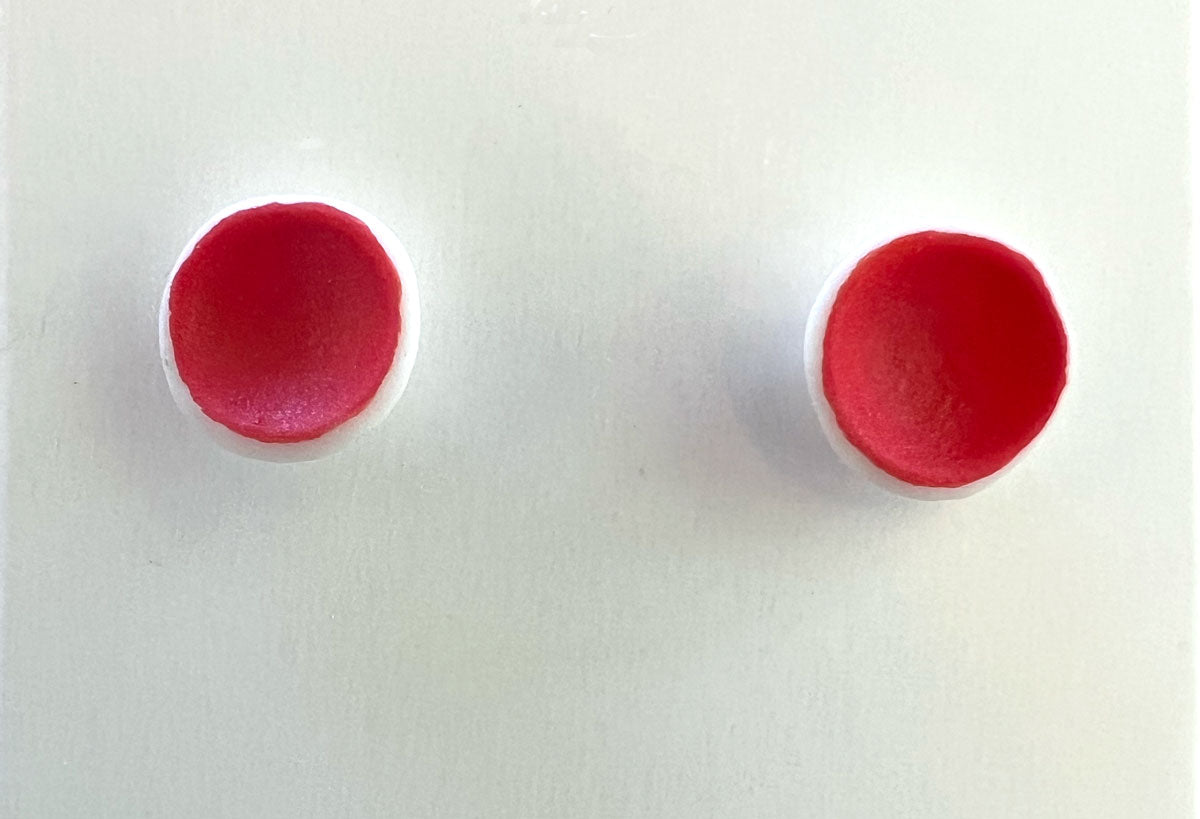 135. Red Stud Earring