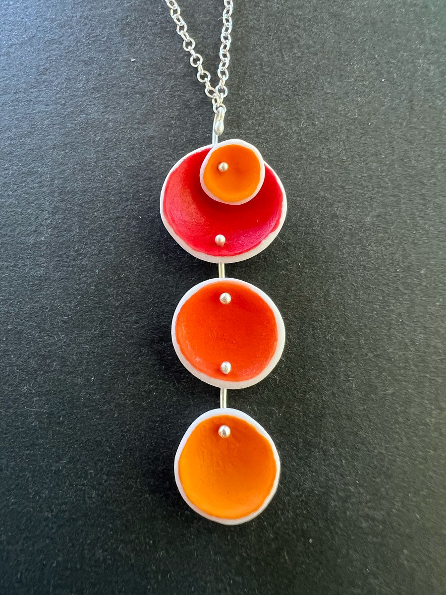 146. Orange Triple Drop w/Nest Pendant
