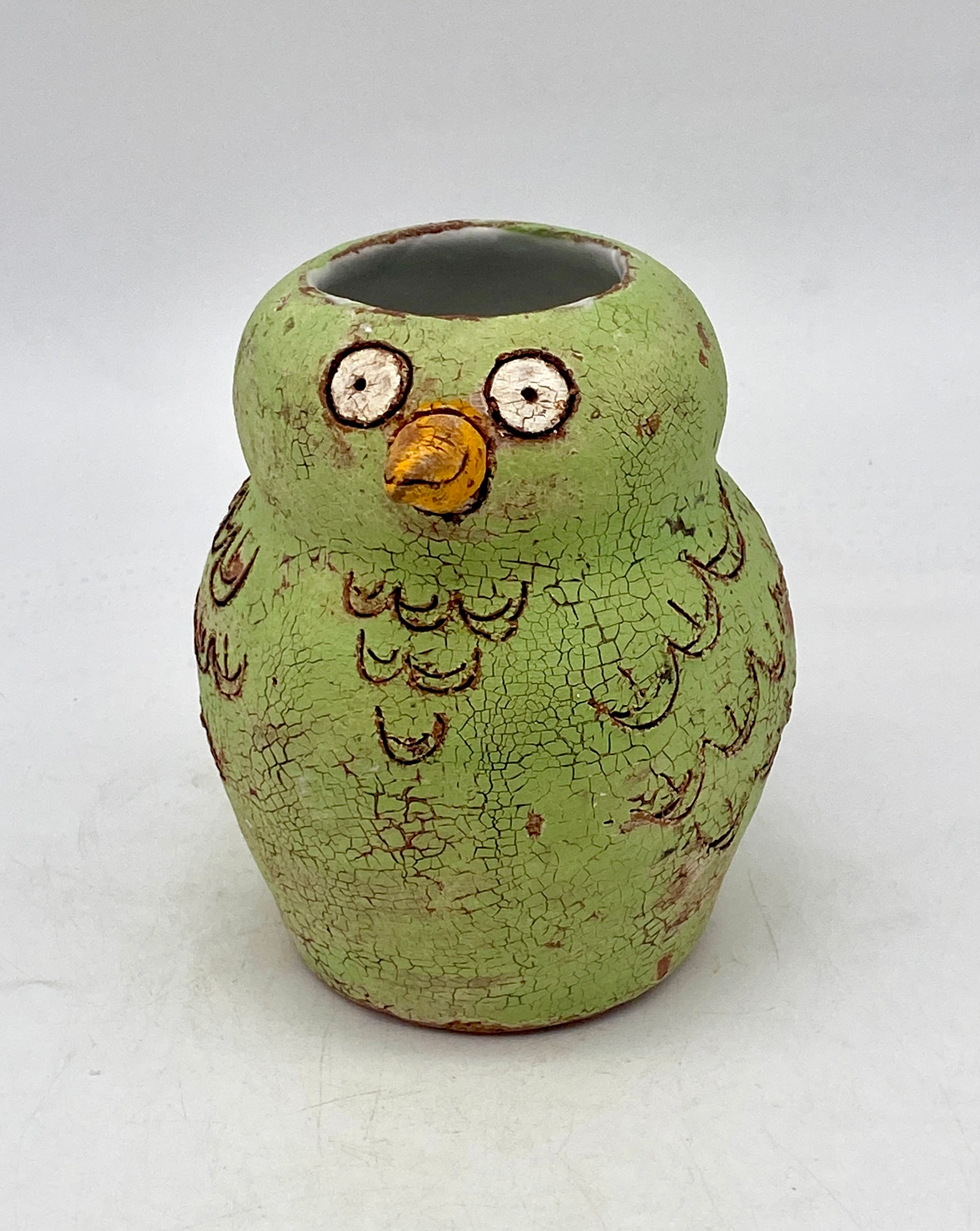 414. Green Birdy Vase