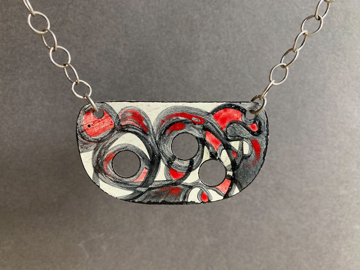311. Abstract Bubbles Pendant - Reversible