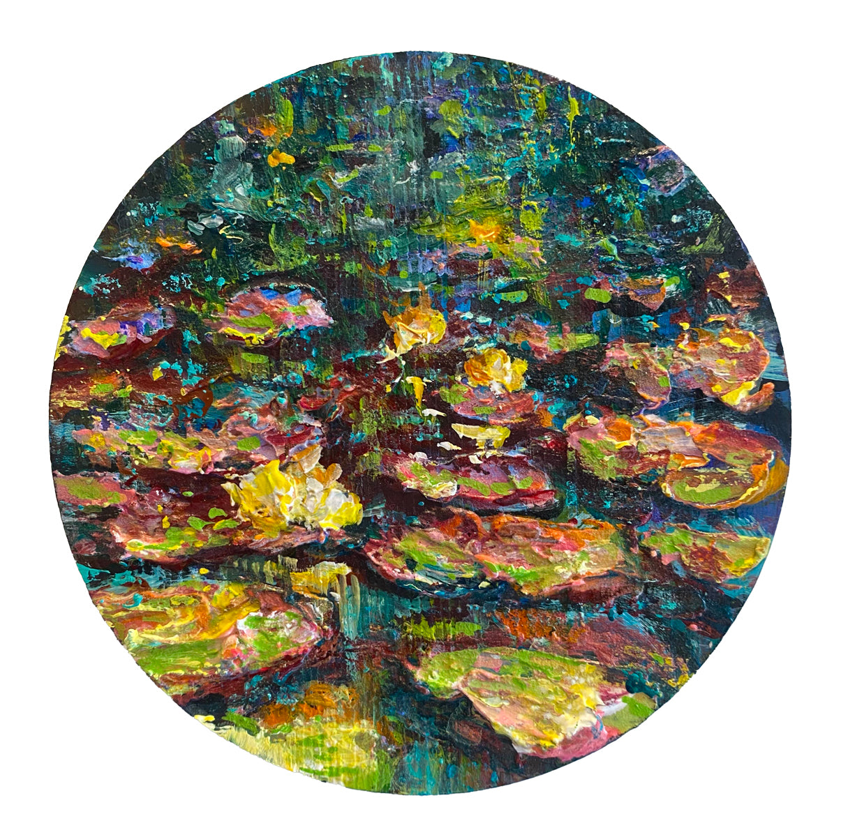 38. Glowing Yellow Waterlilies