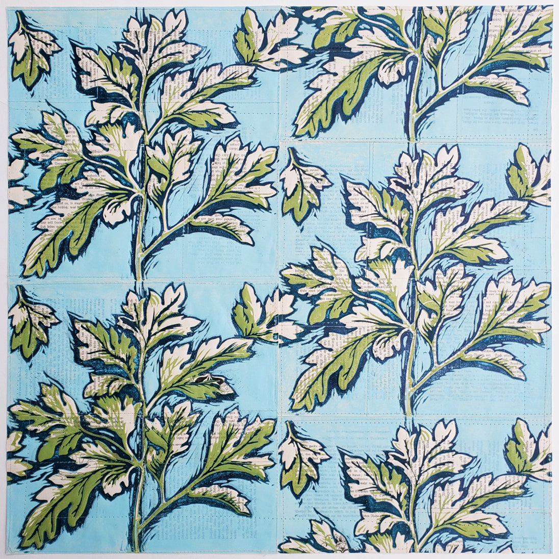 134. Book Leaf Repeating Pattern w/ Half Drop (unframed)