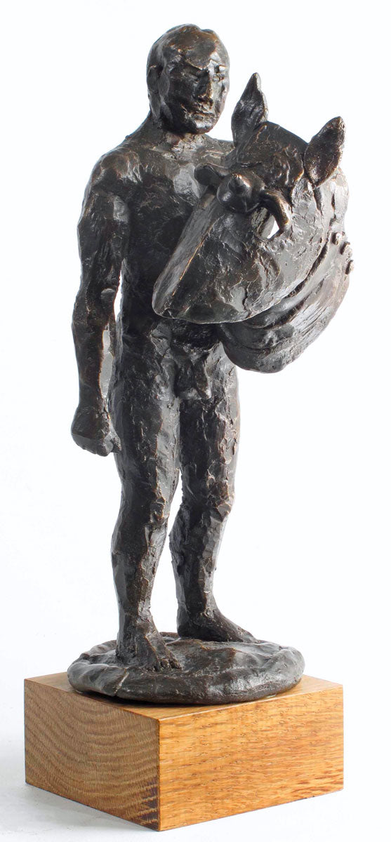 B025. Medieval Man with Horse Armor