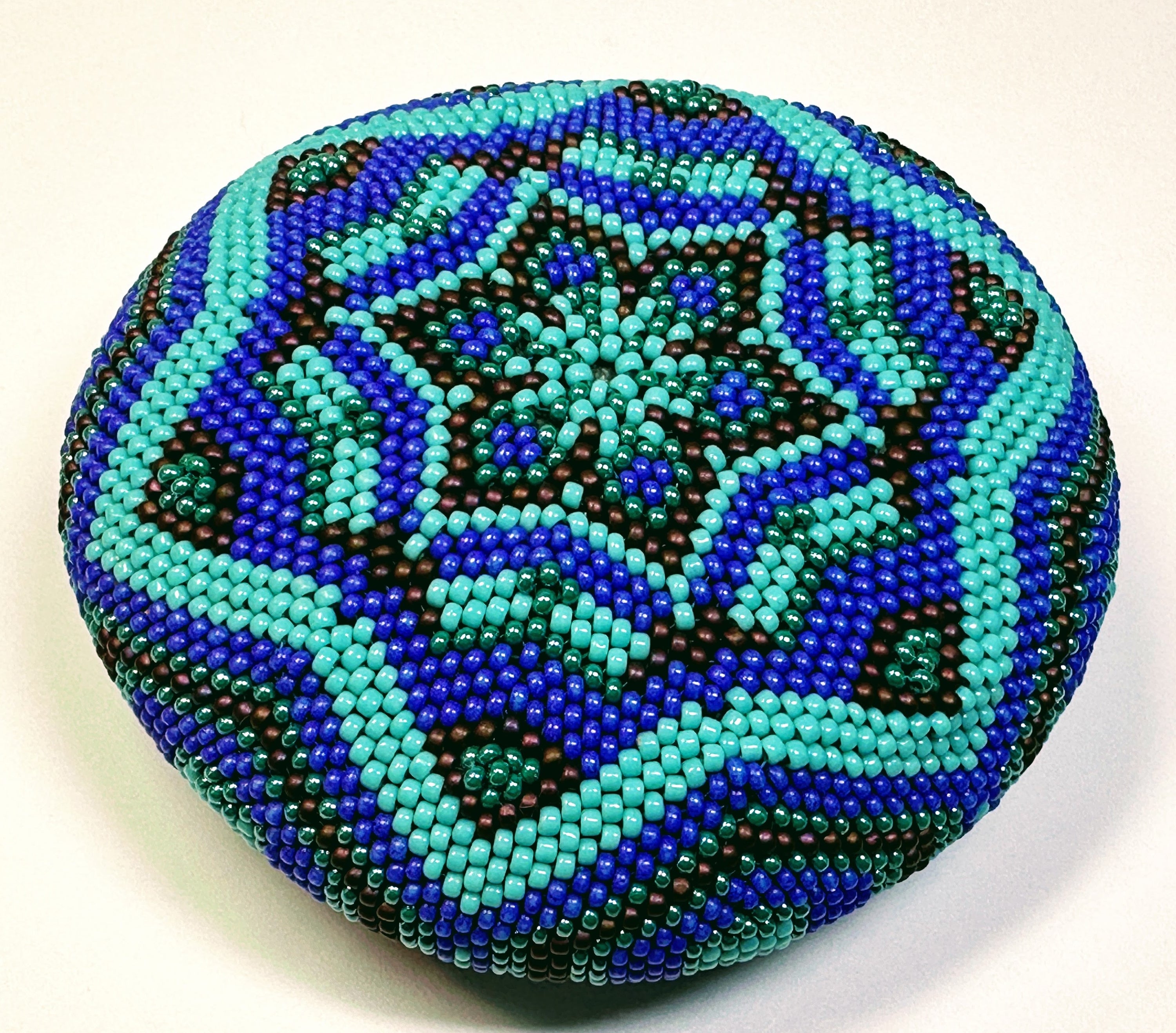 30. Blue Sea Anemone Mandala Stone