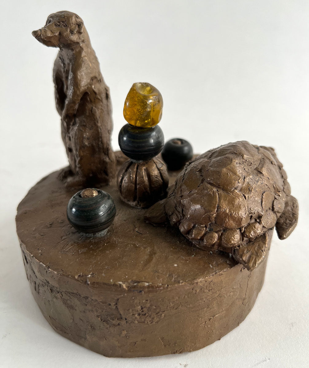 B002. Small Peaceable Kingdom: Meerkat & Turtle