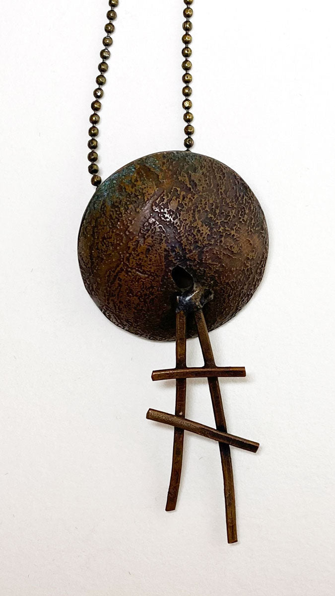 Small Copper Brooch Pendant